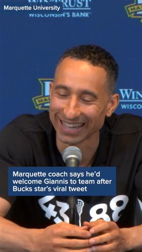 19K views · 172 reactions | Marquette University's head men's basketball coach, Shaka Smart, said he would be open to recruiting Milwaukee Bucks star Giannis Antetokounmpo after the NBA player tweeted about wanting to play for the university. Read more at the link in the comments. | TMJ4 News | Facebook