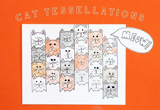 Easy Cat Tessellation Art Activity