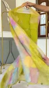 Organza applique work with hand dye top & dupatta✨**And cotton silk bottom✨