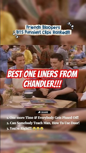 Chandler’s Funniest One‑Liner Bloopers 😂 Friends Gag Reel Compilation! #friends #sitcom