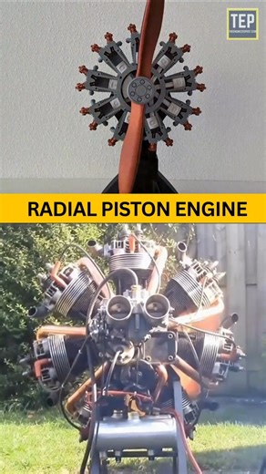 Radial Piston Engine Mechanism📌 #automobile #mechanic #engineering