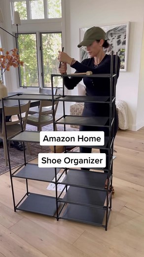 Amazon organization find - shoe rack! I finally got all of our shoes organized! This took about 30 minutes to put together - not hard at all just A LOT of pieces🤣 Click the link in my bio to shop! #amazonorganization #amazonhomeorganization #amazonorganizer #shoeorganizer #shoeorganization