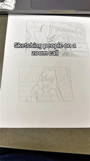 Sketching people on a zoom call #sketch #art #drawing