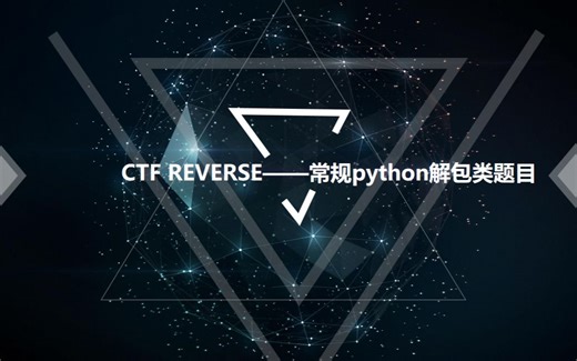 CTF逆向工程 4.常规python解包类题目
