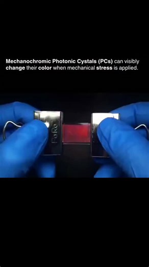 sci || tech || history on Instagram: "Some specially engineered materials, like certain crystals or elastomers (rubbery substances), can visibly change their color when mechanical stress is applied. . . . This happens because the molecular structure of the material itself shifts under pressure or tension, altering the way it interacts with light. . . . At the microscopic level, these materials are built with molecules that are sensitive to force. When you stretch them, their internal arrangement