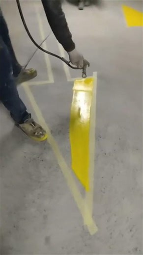 the process of painting navigation signs in the parking lot #shorts