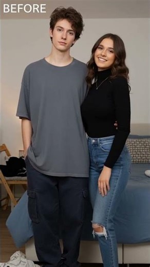 I gave my boyfriend a surprise makeover! #makeup #transformation #tg #mtf #boytogirl #femboy #ai