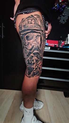 How to do a FULL LEG TATTOO | Black & Grey.