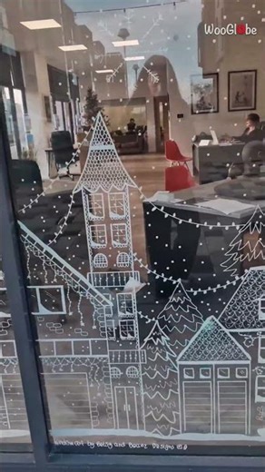 Christmas Magic: Artist Paints Enchanting Window Mural || WooGlobe