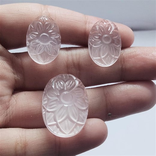 Healing Rose Quartz Carved Natural Polished Jwellery Making Gemstone - Etsy