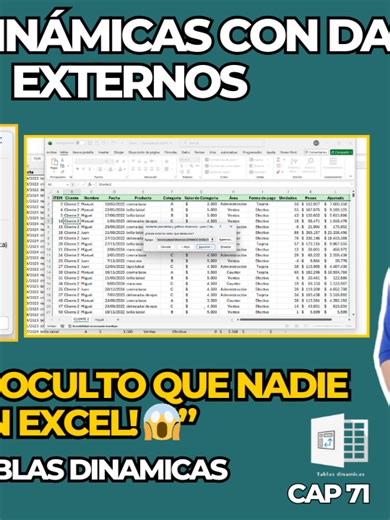 Cómo Crear Tablas Dinámicas desde Datos Externos con el Asistente Oculto de Excel Cap 71 #excel En este capítulo aprenderás a usar el Asistente Oculto de Tablas Dinámicas en Excel para crear reportes desde datos externos, ya sea desde otro archivo o una base de datos independiente. Descubre cómo importar, combinar y analizar información sin fórmulas y con total precisión usando este poderoso asistente que pocos usuarios conocen. #sepamosexcel #sepamosexcelcurso #sepamosexcelviral #sepamosexceltr