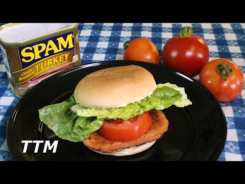 Turkey Spam, Lettuce and Tomato Sandwich~Turkey Spam Luncheon Meat Review