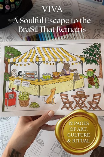 Brazilian Coloring Pages: Sunday Market, Vintage Stamps (digital PDF   PNG) - Etsy