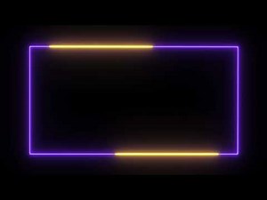 Glowing frame black screen | Neon light border | Frame template video background