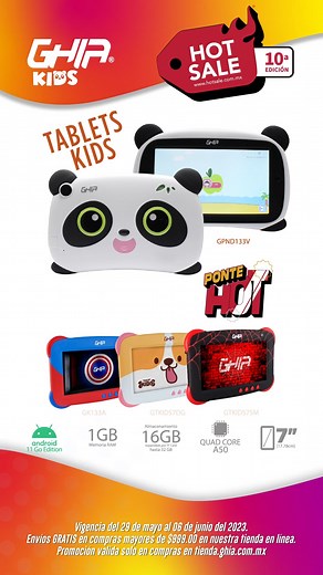 🔥 Tablet Kids GHIA GTKIDS7CA con un súper descuento ¡Chécalo ahora! #PonteHot en nuestra Tienda Oficial --> https://bit.ly/Ghia-Tablet-GTKIDS7CA #HotSale2023 #GHIA #Tecnologia | GHIA