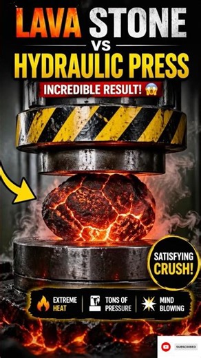 Hydraulic Press vs Lava Stone | Satisfying Crush Experiment 🔥