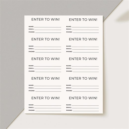 Customizable Raffle Ticket Template, Editable Entry Form (digital Download) - Etsy