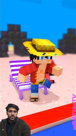 When JJ transformed into Luffy during the Squid Game swimming challenge#shorts #minecraft