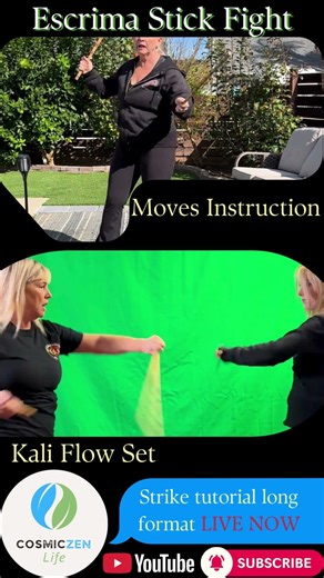 Now LIVE - Training Tutorial of Escrima Kali Sticks with Master Kim in Long Format ‪@CosmicZenLife‬