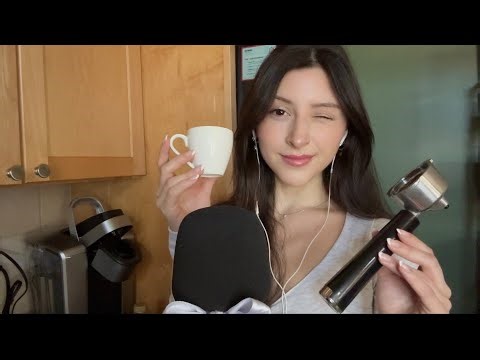 ASMR MAKING YOU COFFEE 4 ☕️🧊 whispers & coffee sounds ♡ autumn iced almond milk latte ♡
