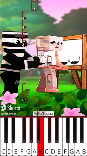 Ballerina Cappuccina - Drawning Challenge | Italian Brainrot (@EllaToonss) - Octave Piano Tutorial