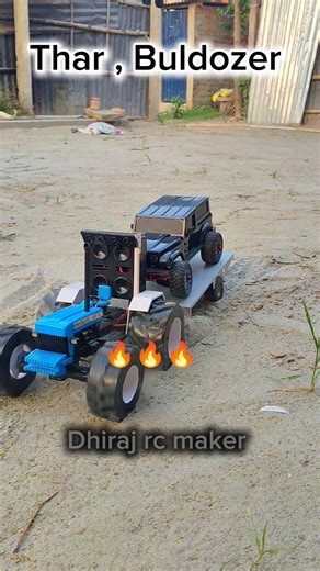Thar load in trolley power testing with Buldozer tractor #New holland 4x4 with nishu bhai thar 4x4