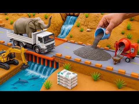 DIY Mini Truck Making Road | Toy Construction Project | Mini Road Construction with Truck & Tractor