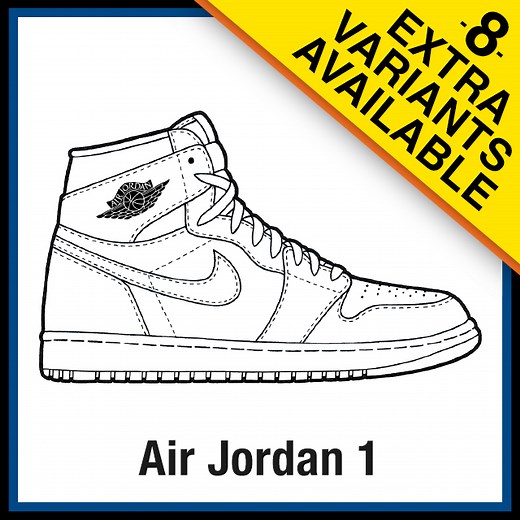 Air Jordan 1 Coloring Pages Sneaker Coloring Pages: Created by KicksArt