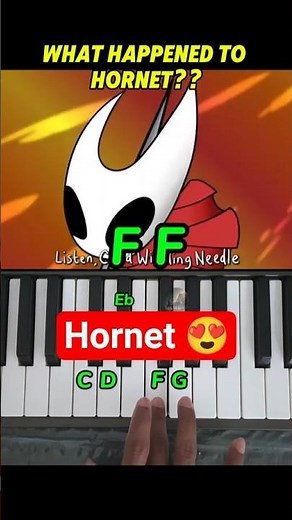 Hornet from Silksong Easy Piano Tutorial #shorts #pianotutorial