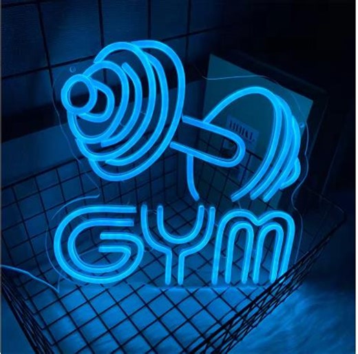 Custom Gym Neon Sign, LED Gym Fitness Sign, Gym Branding & Logo, Gym Interior Design Gift Personalized Motivation Wall Hanging Sign