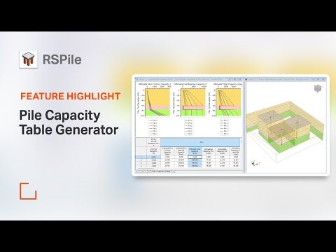 Pile Capacity Table Generator in RSPile | Feature Highlight