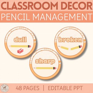 Sharp and Dull Pencil Labels | Sharp Dull Pencil Sign | Eraser Labels Editable