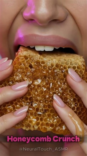 Most SATISFYING Honeycomb Crunch Ever! 🍯🤤 #asmr #honeycomb