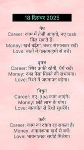 115K views · 382 reactions | 18-12-2025 , daily Rashifal . Just drop a message for book an appointment ... +919588073699 . #astrology #astrologer #palmistry #palmist #horoscope #sanatan #jain #marriage #love #2025 #canada #usa #uae #uk #india #trending | Nityam Palmistry Services | Facebook