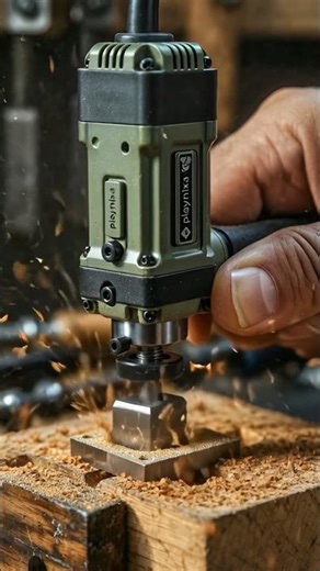 Mini electric hollow chisel mortiser (square mortise cutting type #tools #woodworkingtools#shorts