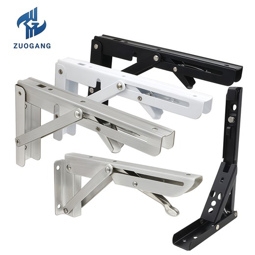 Stainless Steel Wall-Mounted Folding Shelf Bracket Metal Bench Table Support Dining Kitchen for Cabinet and Wood Plate