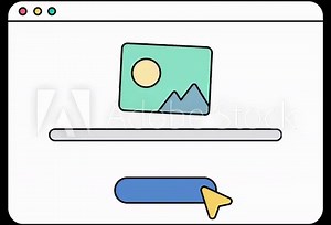 Picture in a website clicking mouse animated footage looping