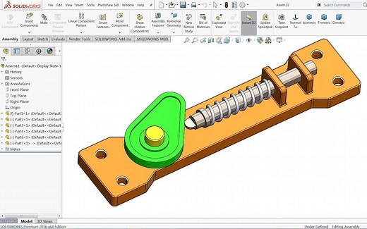 SolidWorks运动动画——凸轮和弹簧 | Solidworks motion tutorial Cam and Spring Animation