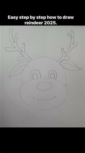 Easy step by step how to draw reindeer. #drawing #reindeer #stepbystep #christmas #howtodraw #draw