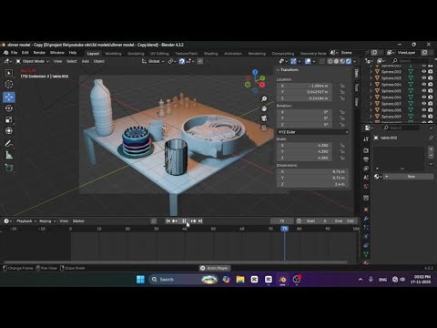 My Blender Practice: Chess Set + Cake + Mug Modeling (Course Assignment)