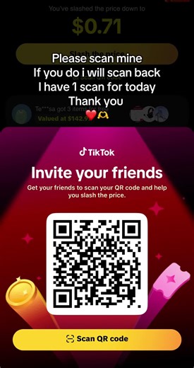 Tiktok slash the price scan qr code link 3 free items please help #fyp #tiktokslash #xyzbca #slashthepricetiktok #help