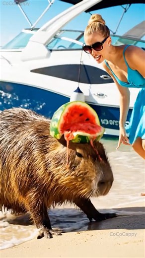 USA Capybara vs. 🍉 Watermelon Capi: The ULTIMATE Race! 🏁 #capybara #sealions #entertainment