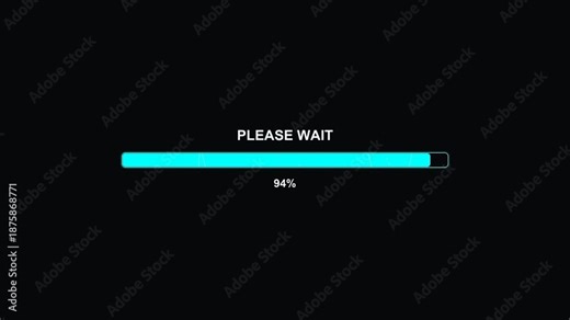 Modern progress bar animation in vibrant colors shows loading status and completion percentage for smooth user experience