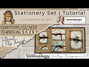 Write in Style! | Stylish Stationery Set Tutorial | Vectoria Designs Vintage Newspapers Kit