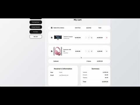 User Logged In and Place Order