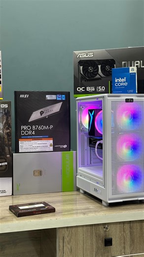 Gaming Setif on Instagram‎: "#gamingsetif CONFIG : CPU INTEL I5 14600KF AIR COOLING GAMDIAS BOREAS M1-610 ARGB BLACK CM INTEL MSI PRO B760M-P DDR4 RAM DDR4 MAGMA 32GB 16*2 3600 MHZ RGB WHITE SSD M2 NVMe MINI 256GB HDD WESTERN DIGITAL 1TB GPU RTX 5060 8GB OC ASUS DUAL BLACK PSU ACER AC750 80+ BRONZE FULL MODULAR PCIE-5 WHITE CASE NOX APEX FLOW 4FAN RGB WHITE MONITEUR MATOS MSG27-K01 STRIKER 120HZ IPS 27 POUCE QHD 2K MOUSE GAMING GALAX SLIDER-05 CASQUE GAMING ATTACK SHARK L80 PRO WIRELESS WHITE CL