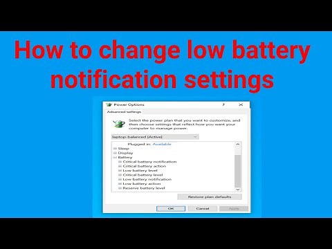 How to change low battery notification settings