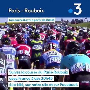 Direct Paris-Roubaix dimanche 8 avril sur France 3, à la télé, sur internet hdf.france3.fr et sur les pages Facebook France 3 Nord Pas-de-Calais France 3 Picardie. Les horaires ? 10:45 --> 11:45 et 12:55 --> 17:55 Commentaires : Alexandre Pasteur, Laurent Jalabert et Marion Rousse Sur les motos : Thierry Adam et Thomas Voeckler Interviews sur la ligne d'arrivée : Nicolas Geay | France 3 Nord Pas-de-Calais