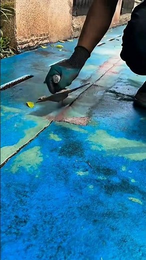 Repairing Cracks in a Concrete Floor with Special Grout | Smooth and Clean Finish