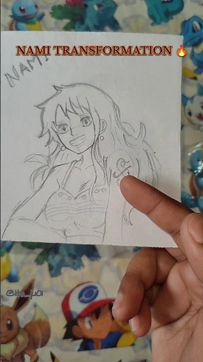 Nami Drawing Transformation 😍 | Start to Finish Anime Art ✨ One Piece #nami #onepiece #anime #shorts